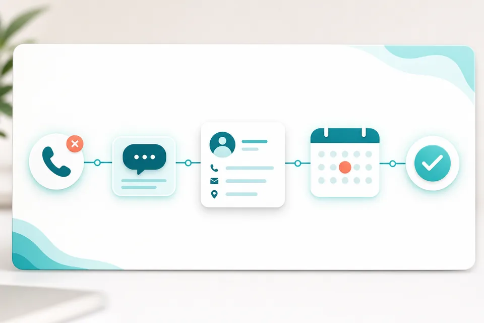 Automation that turns a missed call into a message, customer details, and an appointment