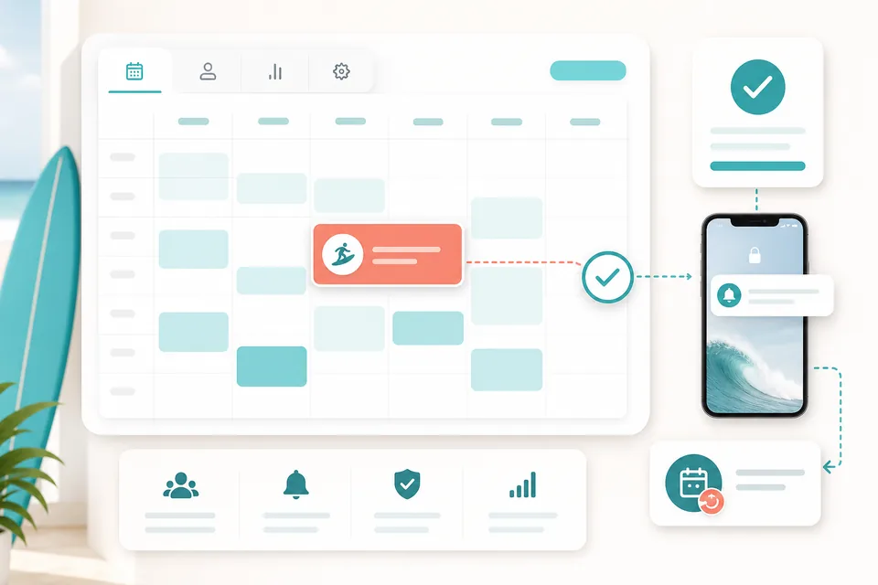 Appointment calendar connected to confirmations and reminder notifications